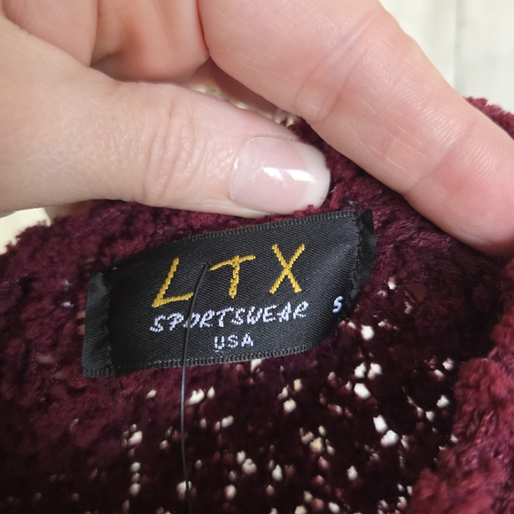 NWT Elegant Maroon Open Front Popcorn Cardigan - Picture 4 of 5